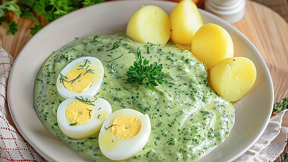 Grüne Soße Twist: Cornichons, Quark & Pickle Water Secret